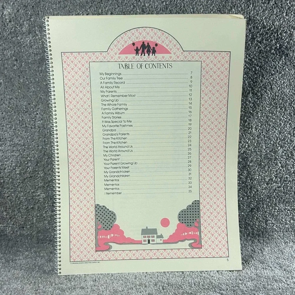 Drawing Board Memory Book Pink‎ Grandmother Remembers Arlene Noel Vintage